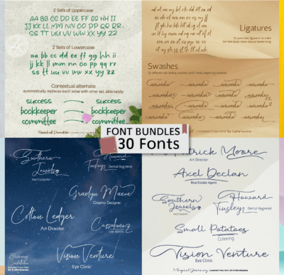 30 Handwritten Bundle Font