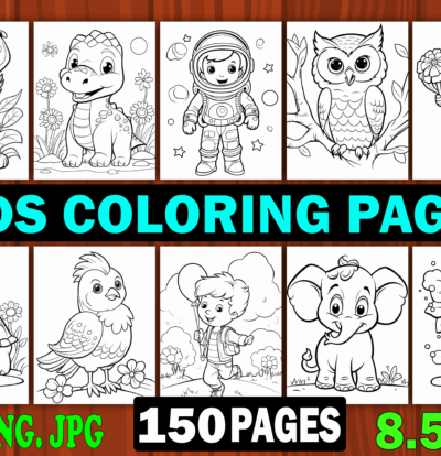 150 Kids Coloring Pages for Kdp