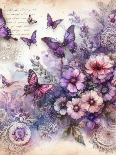 Flowers & Butterfly Junk Journal Papers