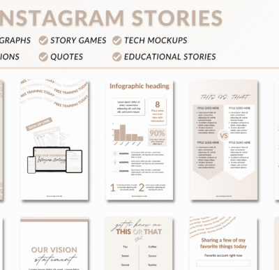 Instagram templates :  Stories Modern neutrals