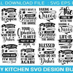 Funny Kitchen SVG Bundle /Cutting Board