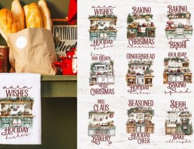 Christmas Kitchen Towel Sublimation