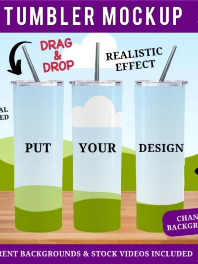 TUMBLER MOCKUP 3 CANVA TEMPLATE