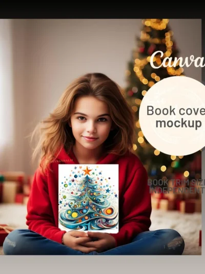 Girl With Book in Her Hands - Christmas Mockup for KDP