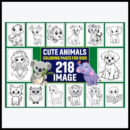 218 Cute Animals Coloring Pages for Kids