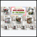 Valentine's Day Rose Meadow 3D Mug Wrap Bundle