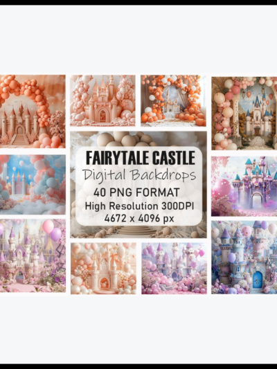 Dreamy Fairytale مجموعة من الخلفيات الرقمية لقلعة