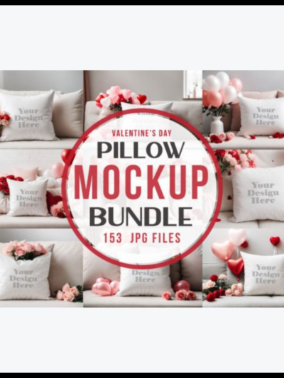 Valentine's Day Pillow Mockup Bundle