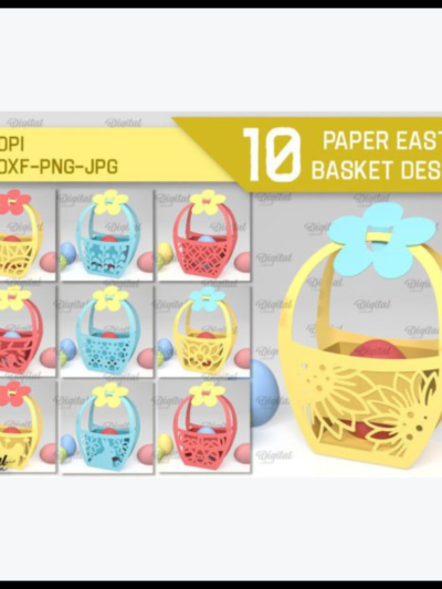 3D Easter Basket Paper Cut Bundle