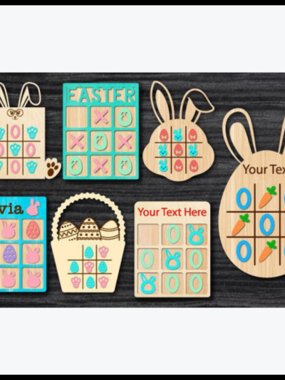 Easter Tic-Tac-Toe Game Laser Cut