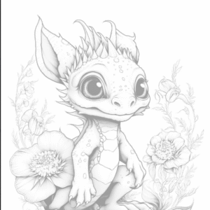 235 Baby Dragon with flowers