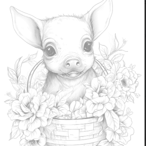 238 Baby Pig with flowers
