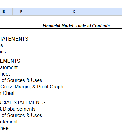 Financial model pwcservice.xls