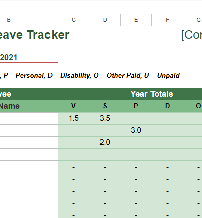 employee leave tracker.xlsx