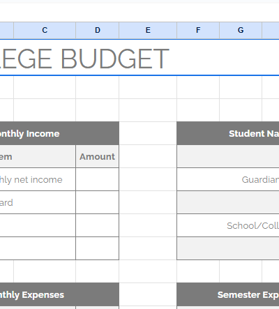 College Budget A4.xlsx