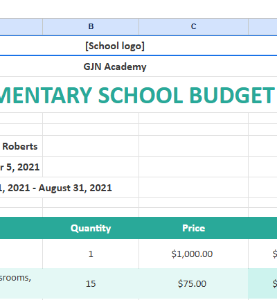 Free Sample Elementary School Budget Template (1)