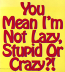 You Mean I'm Not Lazy, Stupid or Crazy