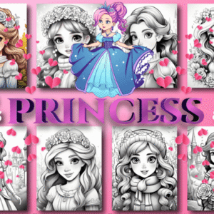 Cute Princess Adult Coloring Pages