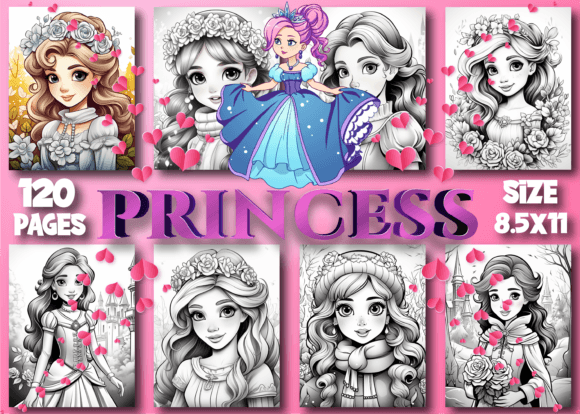Cute Princess Adult Coloring Pages