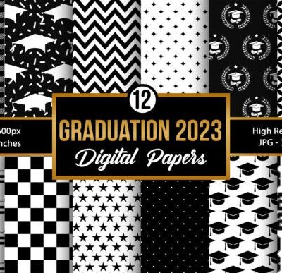 Graduation 2023 Digital Paper Patterns