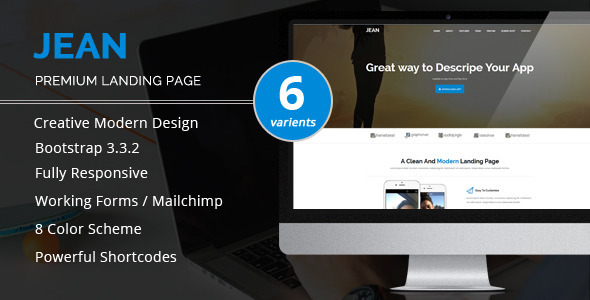 elements jean landing page template