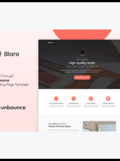 elements blare unbounce landing page template