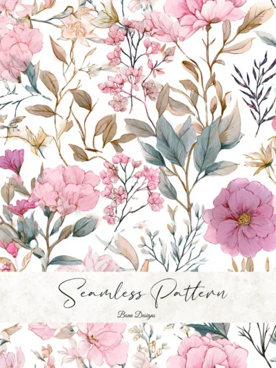 12 Floral Seamless Vector Pattern