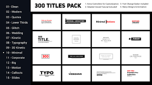 300 Titles Effects Library
