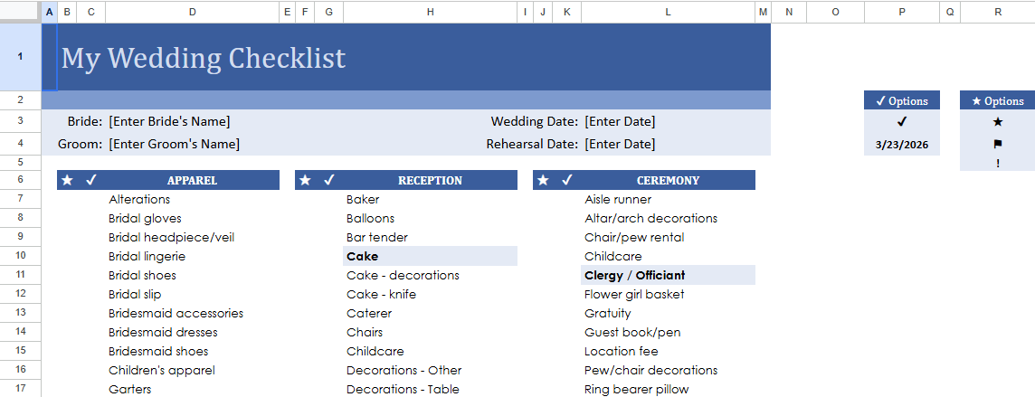 wedding checklist with priority.xlsx