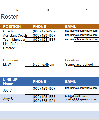basketball roster.xlsx