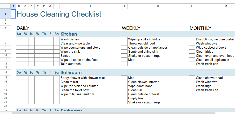 house cleaning checklist .xlsx