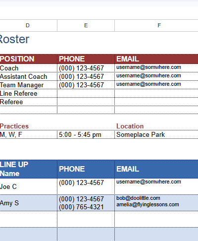 soccer roster.xlsx